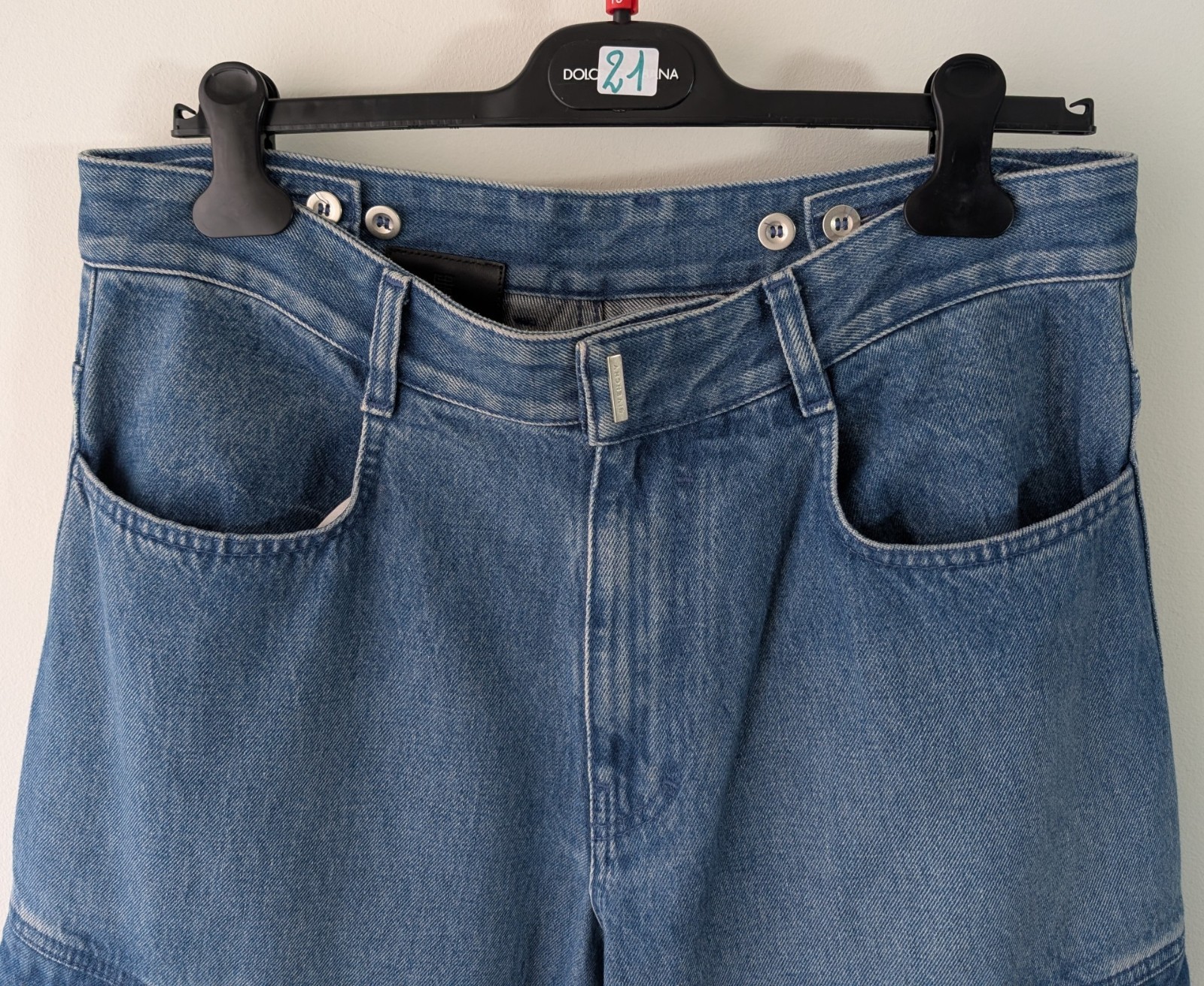 Givenchy Faded Blue Denim Baggy Cargo Jeans Size UK 36 Made in Italy thumbnail 3