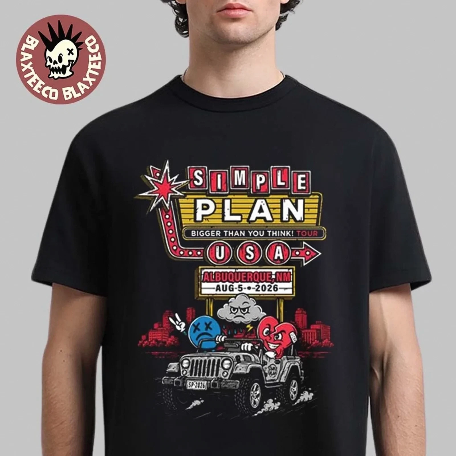 Simple Plan Albuquerque 2026 Tour Exclusive Vintage T-Shirt Unisex