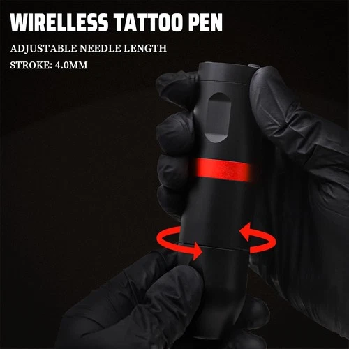 MO MOLONG Wireless Tattoo Machine Kit 20Pcs Needles 10Pcs Practice Cart. 1500mAh image 4