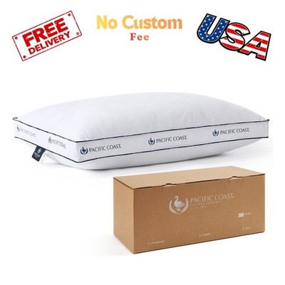 Firm Bed Pillow, Luxury Hotel Collection Goose Feather and Down Pillow for Sl...