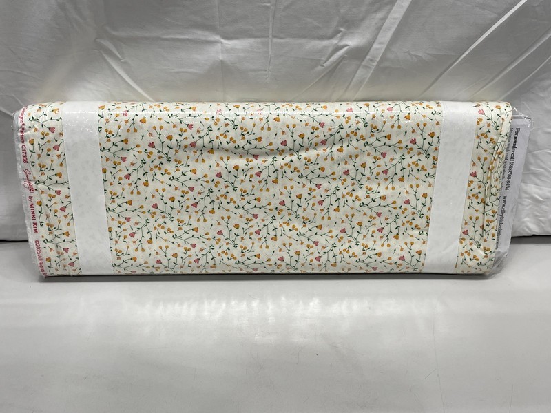 Riley Blake Serendipity 2 by Minki Kim Cotton Fabric Cream Flowers 15 Yards