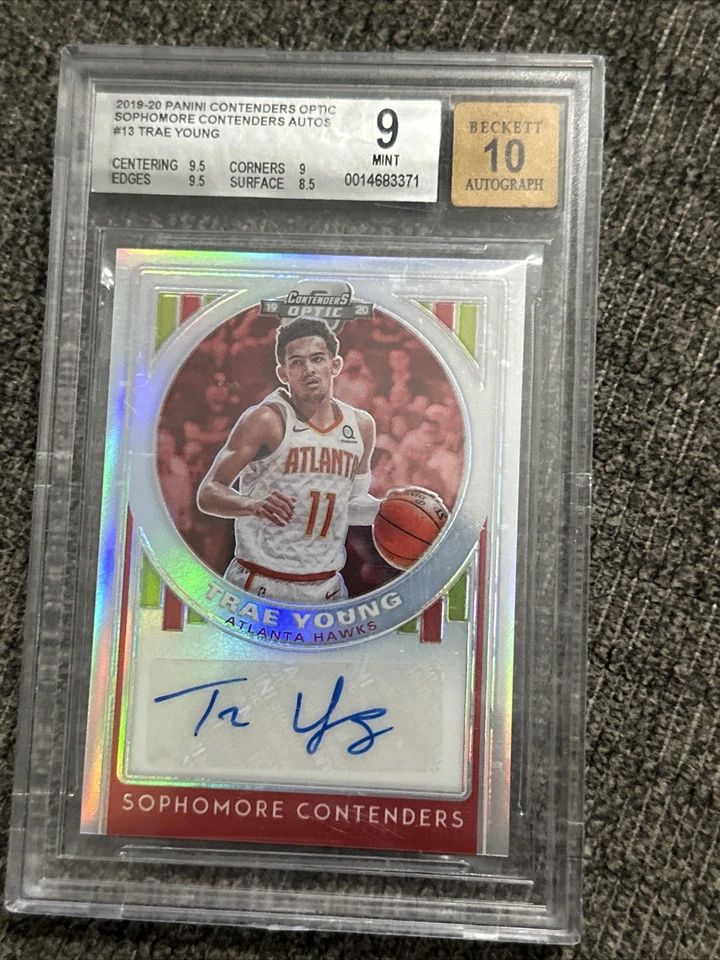 2019-20 Panini Contenders Optic Trae Young Sophomore Auto 120/125 beckett 9 - Image 4 of 4