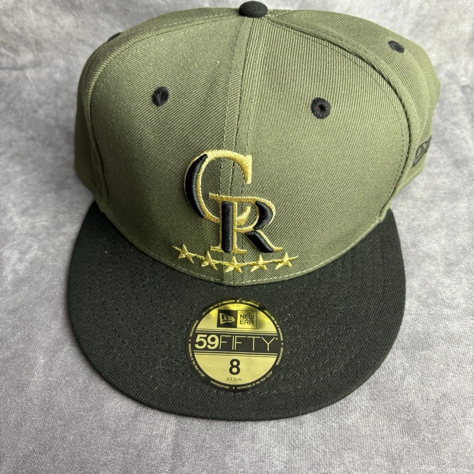 Colorado Rockies New Era 59Fifty Sombrero 8 Verde Ejército Camuflaje MLB NUEVO Foto 2 de 4