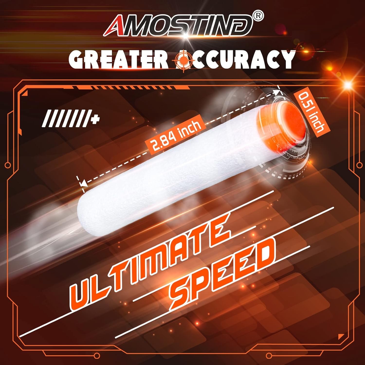 AMOSTING 100PCS Refill Darts for Nerf N Strike Elite 2.0 Series 7.2 cm, White 