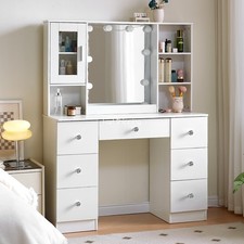 Christmas gift 10 Light Bulbs LED Mirror For Bedroom White Makeup Vanity Dresser