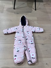 Hanna Andersson Snowsuit Insulated Full Zip pink Floral One Piece Size 3-6M 60cm