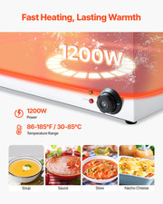 24QT Commercial Food Warmer, 2-Pan Electric Steam Table, Restaurants