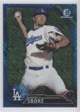 2016 Bowman Chrome Prospects Blue Shimmer Refractor Josh Sborz #BCP209 no9