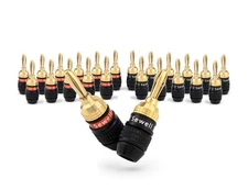 SW-29863-12 Deadbolt Banana Plugs 12-Pairs by, Gold Plated Speaker Plugs, Qui...