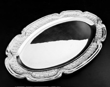 Alphonse DEBAIN : Gigantesque Plat ovale en Argent massif +1662grs St. Louis XV