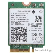 Dell Intel AX211NGW Wireless Card - 2nd Gen Wi-Fi 6E - 2.4 Gbps - G83J7