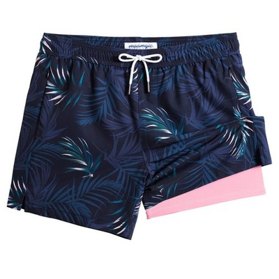 maamgic Badehose Herren 2 in 1 Badeshorts Schnelltrocknend 14cm Innennaht