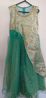 long frock green colour