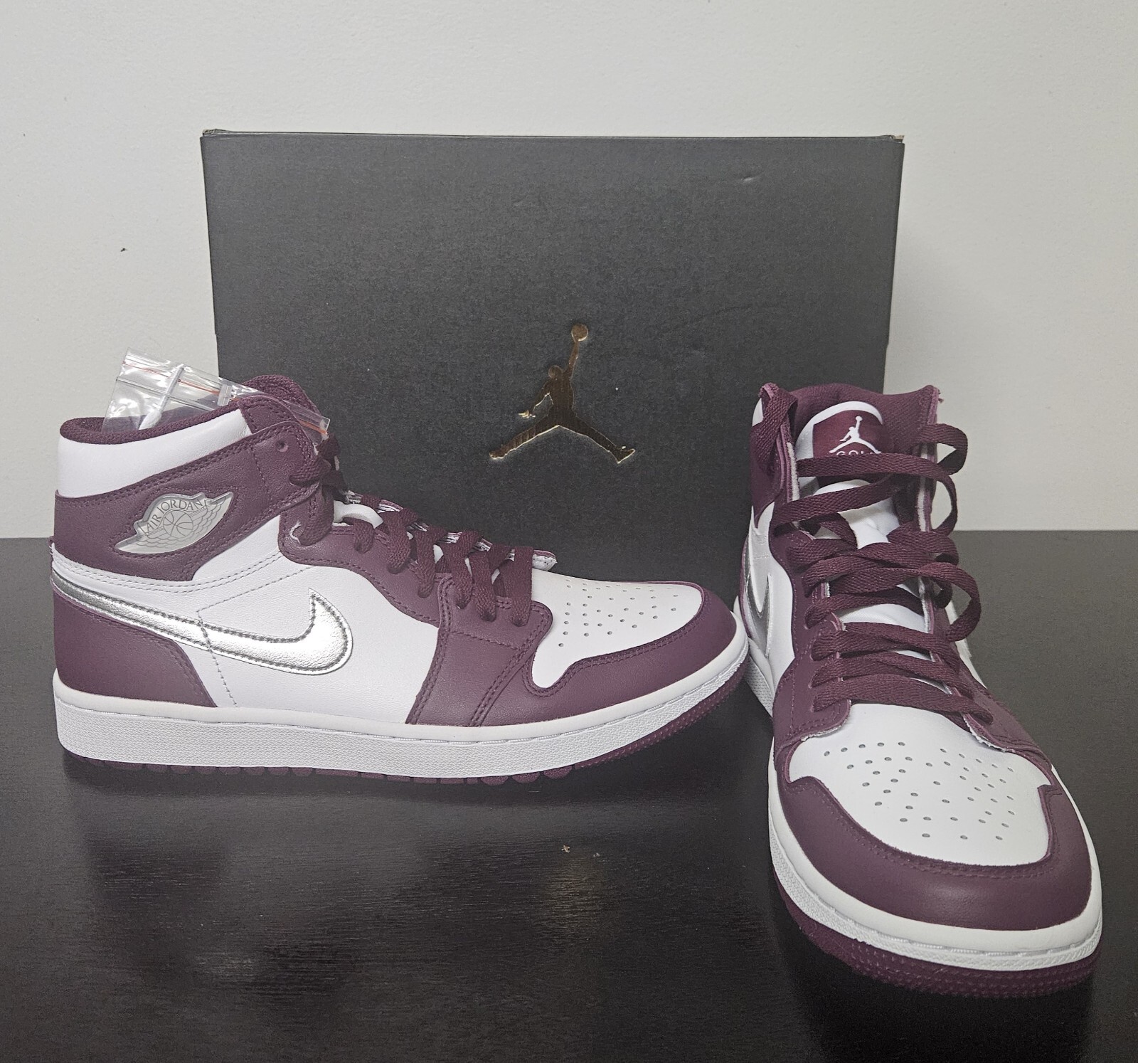 Jordan High G Golf Shoes Bordeaux White Size 10 NEW With BOX FOR SALE