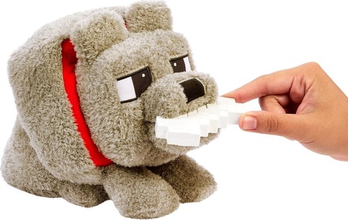 Minecraft Food Mode Dennis The Wolf Plush Toy with Feeding Action & Sound nEW - Picture 2 of 5