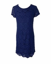 Laundry by Shelli Segal Shirt Dress Womens Size 6 Blue Knee Length Short Sleeve