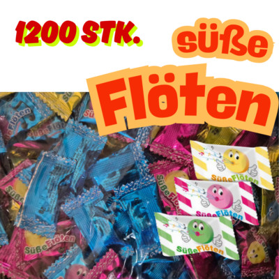 1200 Stk Traubenzucker Süße Flöten Süßigkeiten Großpackung