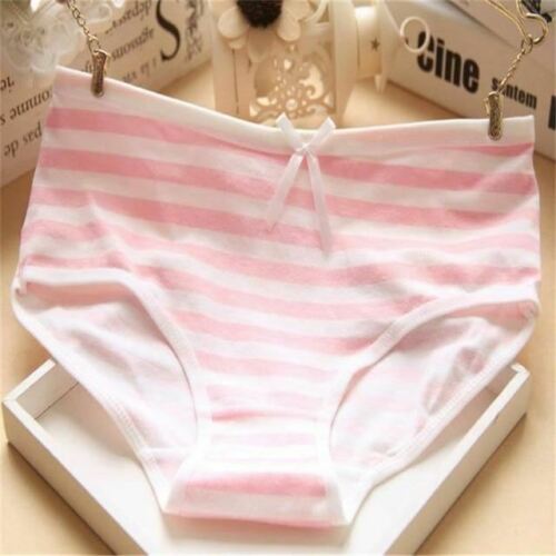 Women Striped Bow Briefs Bikini Underwear Cotton Panties | eBay