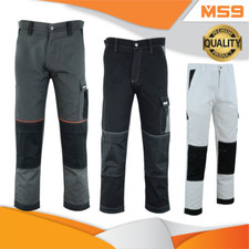 MS9 Mens Cargo Combat Cordura Knee Pockets Work Worker Trousers Pants S-1
