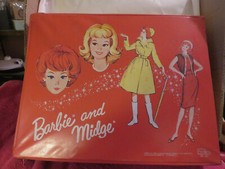 Vintage MATTEL 1964 Barbie and Midge Doll Carrying Case RED