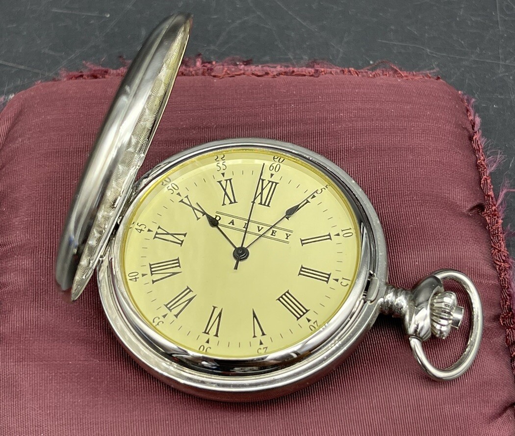 Vintage Dalvey Quartz Pocket Watch 5cm Across Will Need A New Battery
