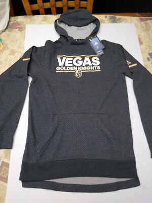 $100 Adidas Las Vegas Golden Knights Men s Medium Squad Hoodie Grey/Gold D78429