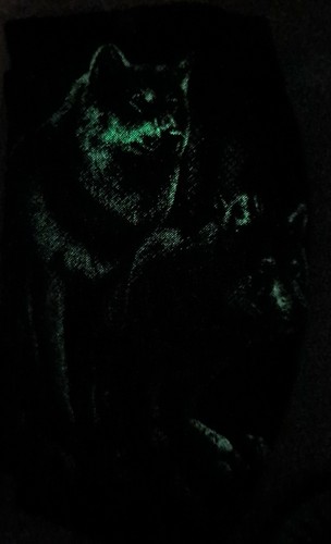 Leucht Behelfs-Maske Mund-Nasen-Schutz/Wolf Wölfe⭐Glow in Dark⭐flurzierend⭐Neu - Bild 2 von 6