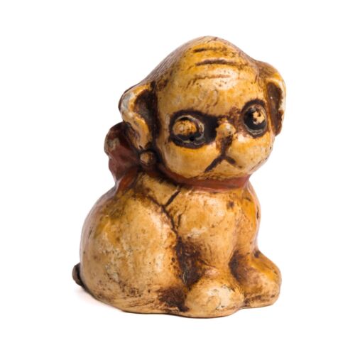 Antique / Vintage Hubley Style Bulldog Puppy w Bow Figurine Paperweight — READ - Picture 2 of 12