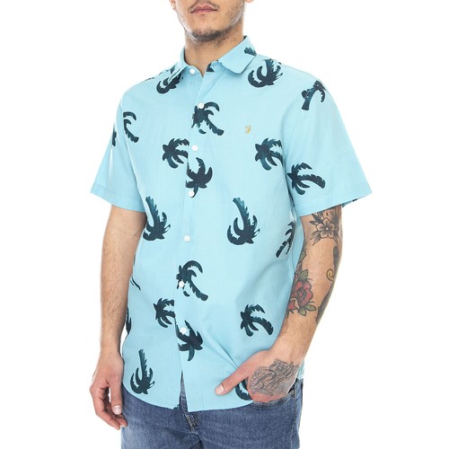 FARAH Mens Elena Printed Shirt - Reef 