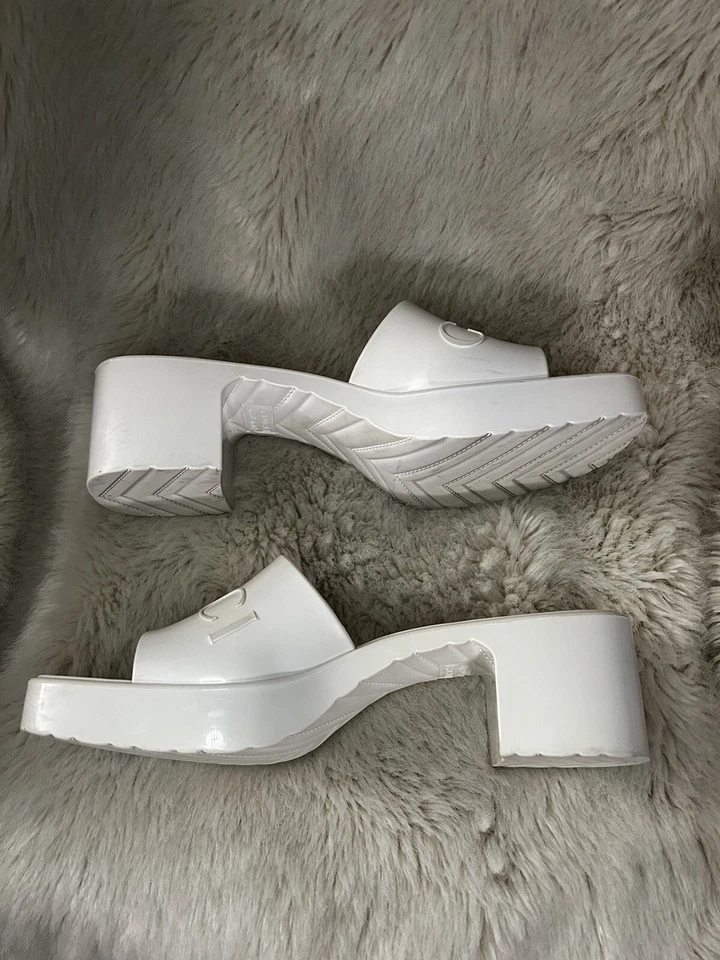 Tacón deslizante de goma blanco Gucci Mystic - talla 37 Foto 3 de 4