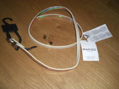 Mango Damengürtel Gr.M 85 cm 1cm metallic schimmernd
