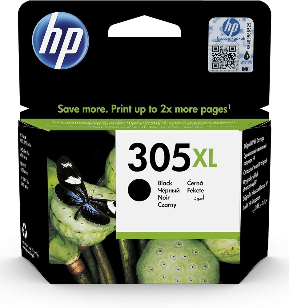 HP 305XL Original Black Ink Cartridge for Deskjet 1255, 27XX, DeskJet Plus 41XX,