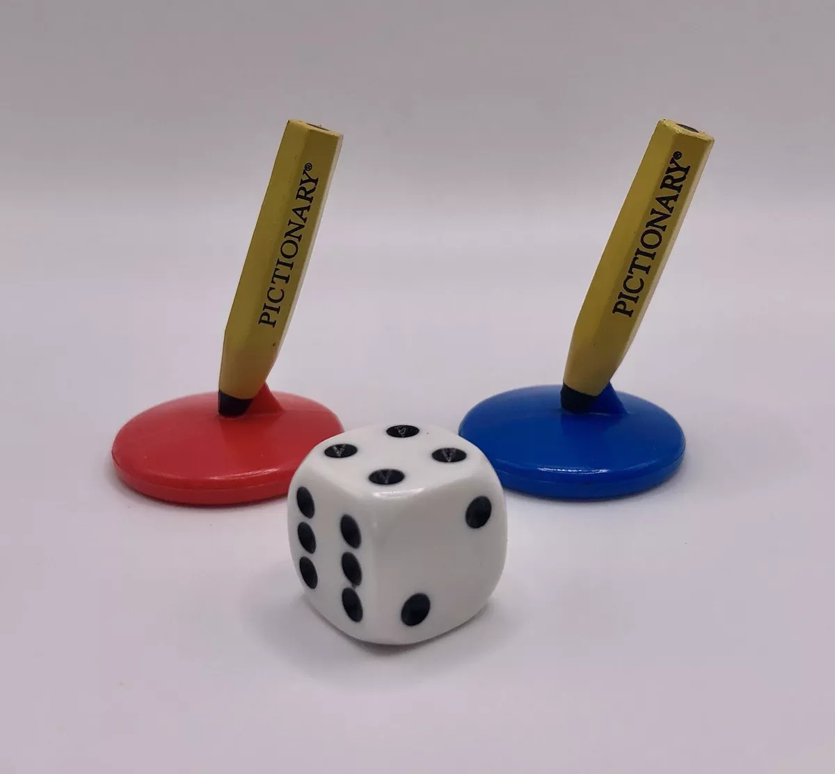 2012 Pictionary Junior Game Replacement Pieces Parts 2 Pencil Pawns Movers  1 Die | eBay