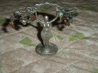 Moon Goddess Lunar Phases Mother Earth Rare VTG Solid Pewter stone beaded accent — photo 2