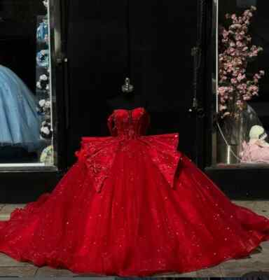 strapless open back dress Silver Drop & Red Crystal Earrings | Versailles Collection