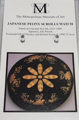 Metropolitan‎ Museum of Art Japanese Peony Scrolls maki-e lacquer box Watch NIB METROPOLITAN MUSEUM OF ART JAPANESE PEONY SCROLLS WATCH  main image 2