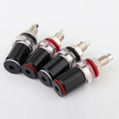 4Pcs Binding Post Banana Female Socket Speaker Amplifier Terminal Rhodium Plated