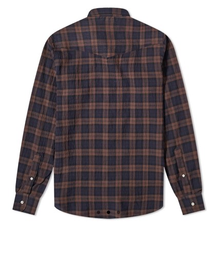 OFFICINE GÉNÉRALE BUTTON DOWN JAPANESE OMBRE CHECK SHIRT XL - Picture 5 of 6