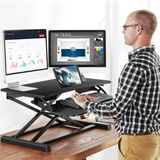 Height Adjustable Standing Desk Converter Sit Stand Workstation Dual Monitor