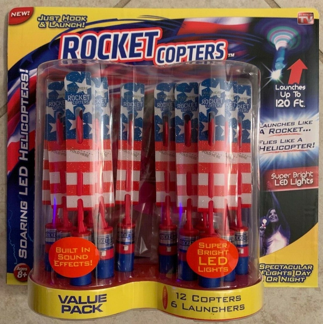 rocket copters slingshot led helicopters