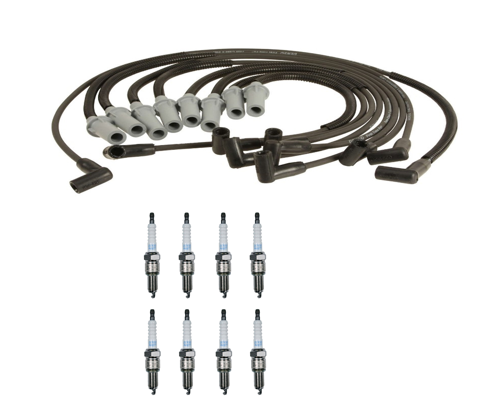 Denso Wire Set 7mm & 8 Platinum TT Spark Plugs 0.040 Kit For Dodge 5.9