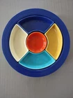 Vintage Fiesta Colorful Relish Tray on Cobalt Blue Base, Circa 1936-1942
