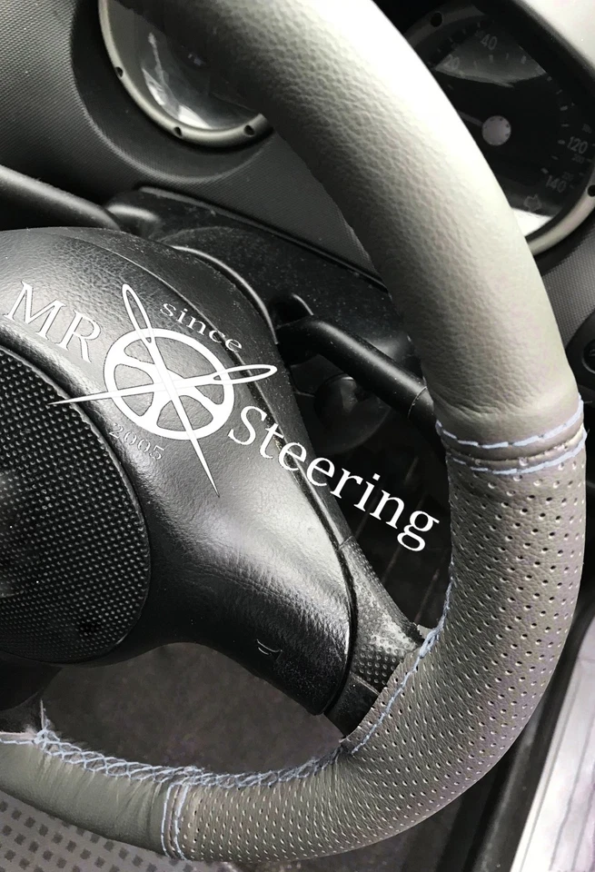 PARA VAUXHALL VELOX 51-57 GRIS DOS TONOS CUERO CUBIERTA VOLANTE PUNTO GRIS - Imagen 4 de 4