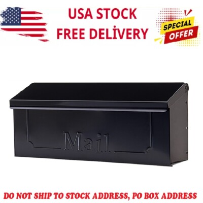 Mailboxes Townhouse Galvanized Steel, Small, Wall-Mount Mailbox in Black