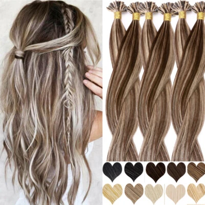 Balayage 100% Remy Echthaar Extensions Keratin Bonding U Tip Haarverlängerung DE