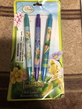 Disney Fairies Tinker Bell 3 Pack Jumbo Retractable Pens NIP