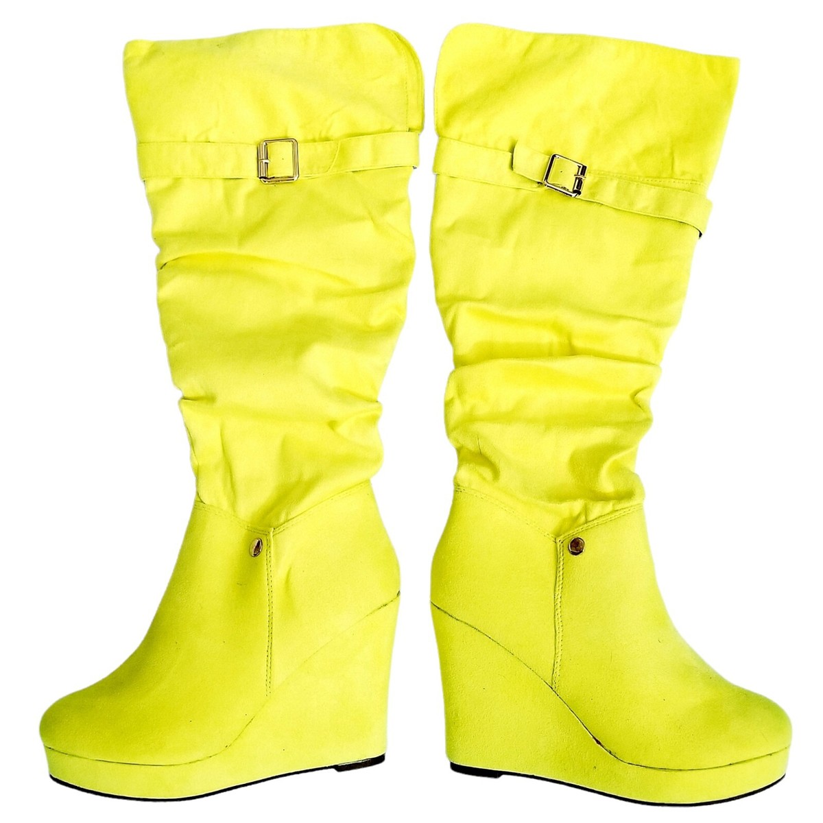 AMI CLUBWEAR Platform Wedge Over Knee Boots Sz NEW Womens - Main Image