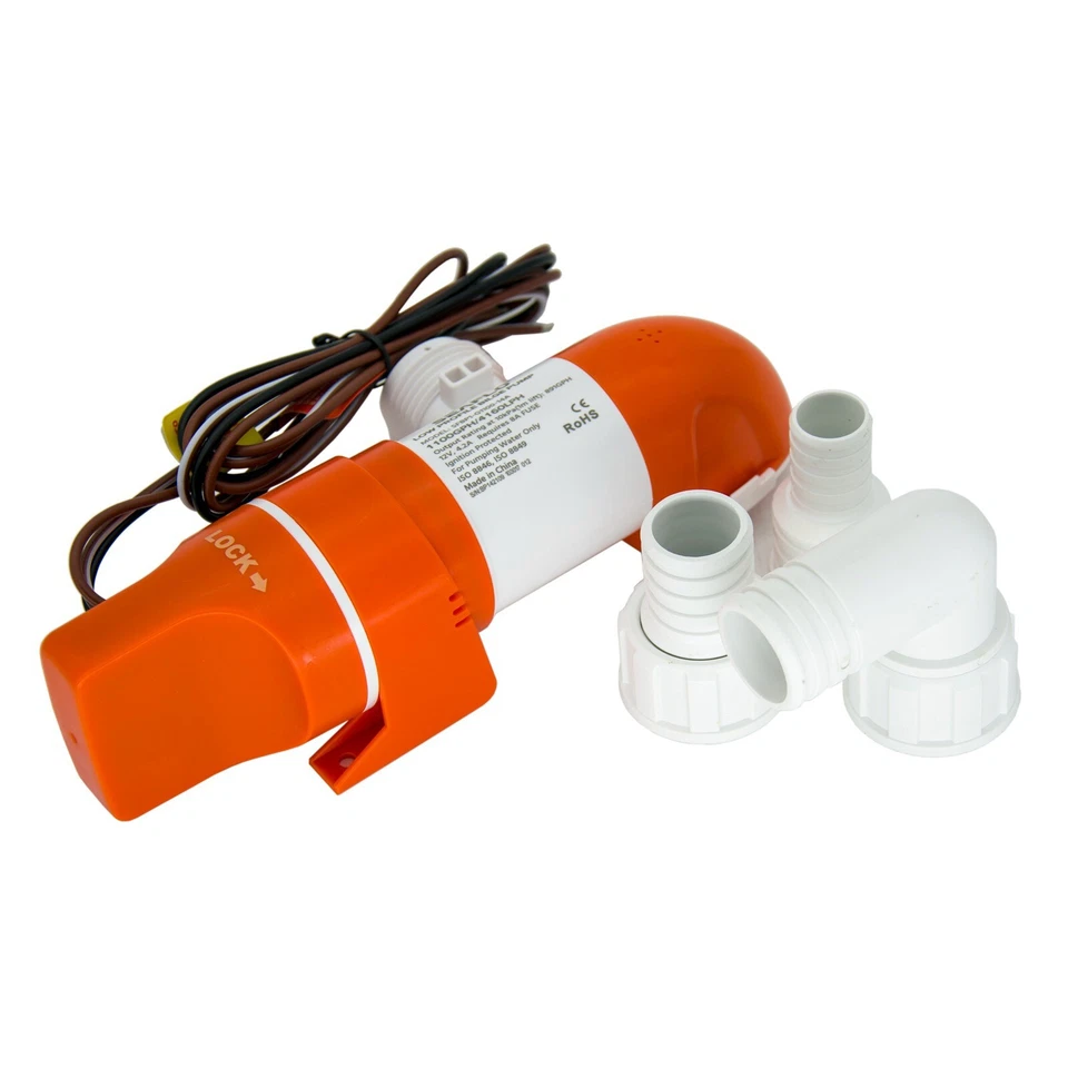 Pompa di sentina di SEAFLO a basso profilo stretto per barca Marine 12V 1100GPH - Immagine 3 di 4