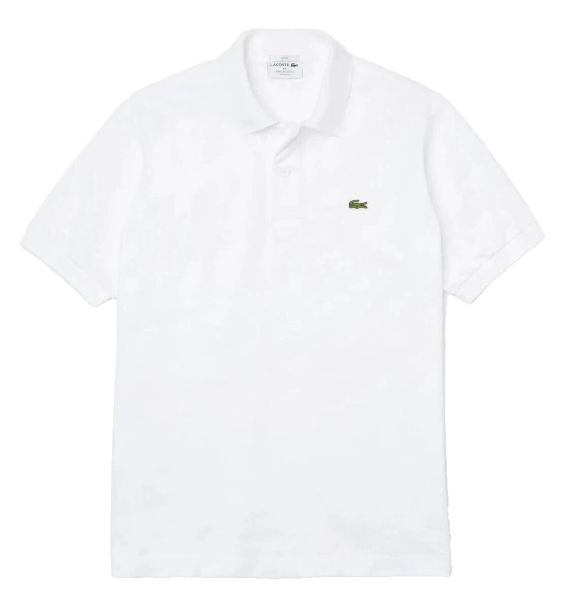 LACOSTE MENS WHITE LACOSTE POLO PH1424 001