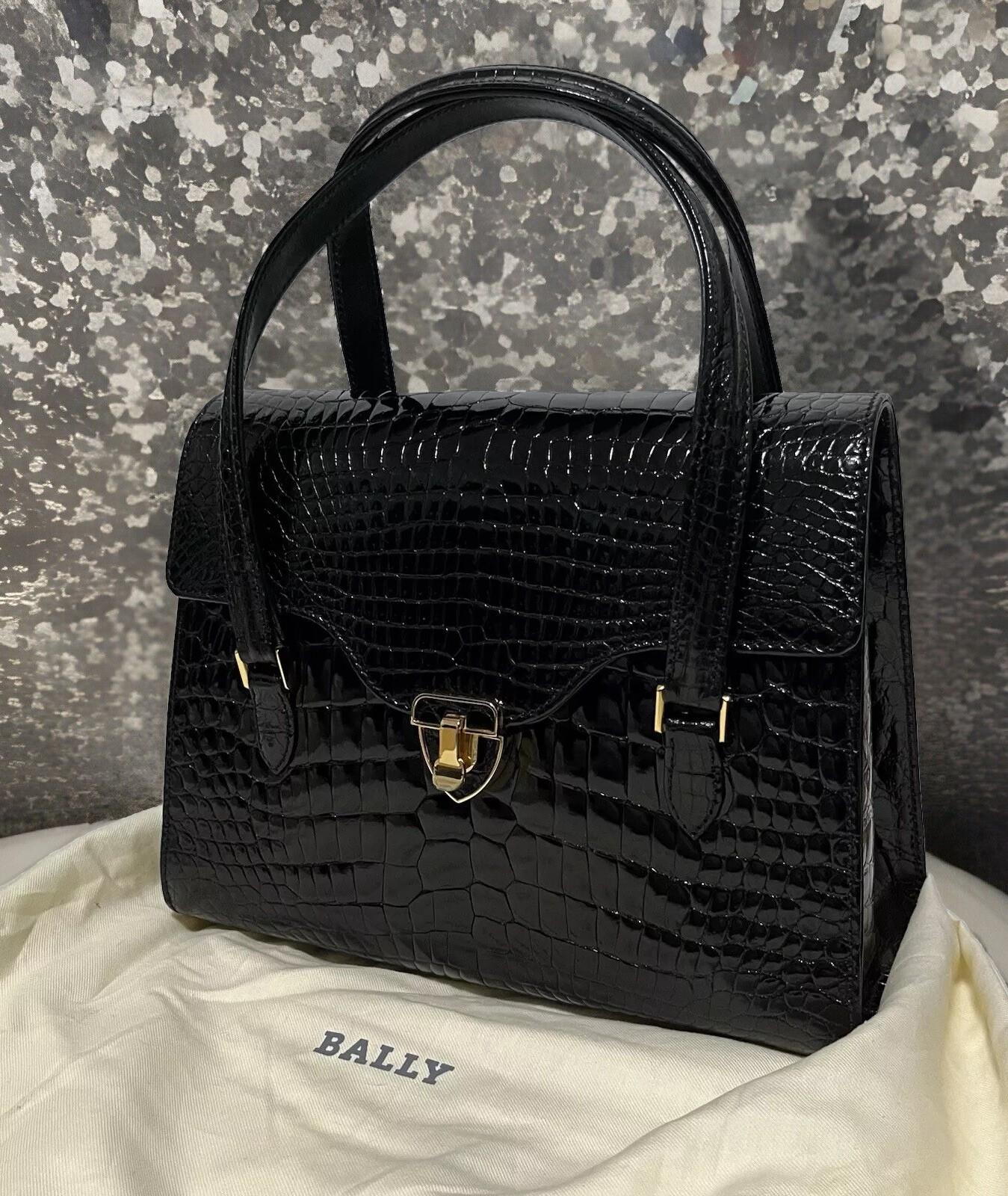 Authentic Bally Hand Bag  Leather From Japan 0471